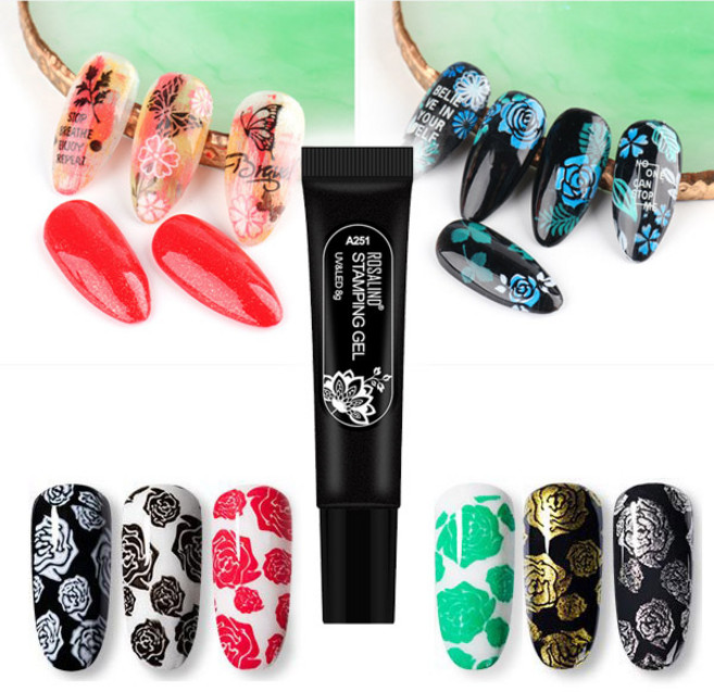 스탬핑젤 8ml 6종 네일플레이트 꾹꾹이젤 네일아트도구 레진아트 수제네일아트, 스탬핑젤 - 블랙, 1개