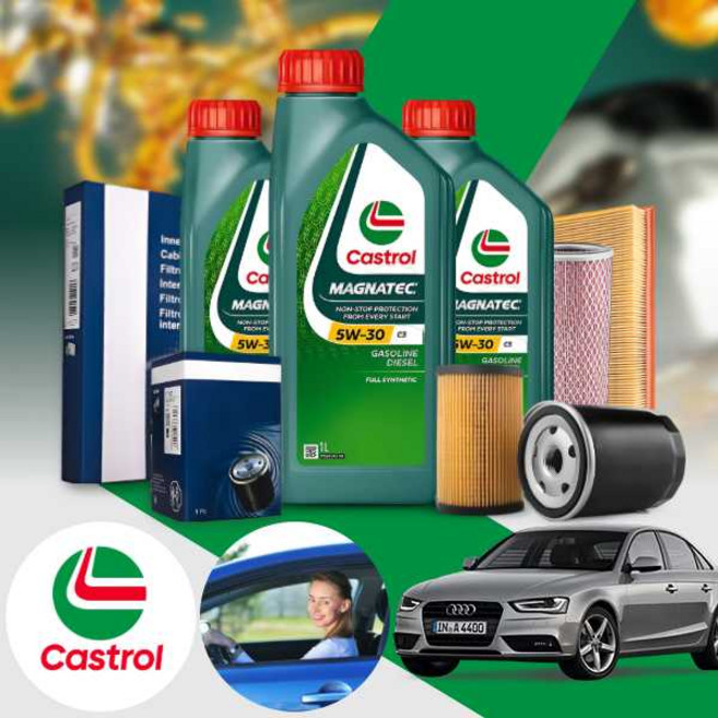 아우디 A4(B8)(09~15) 가솔린 캐스트롤 엣지 롱라이프 5W30 LL 엔진오일 필터세트