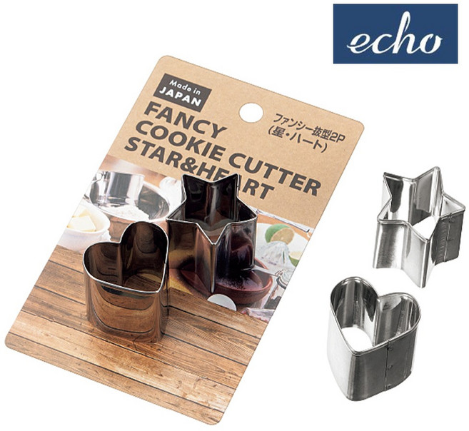 일본 에코 스텐 쿠키틀 3cm 2P (하트+별 1세트) (0711-077) 쿠키커터 과자틀 베이킹, 1개, 본상품