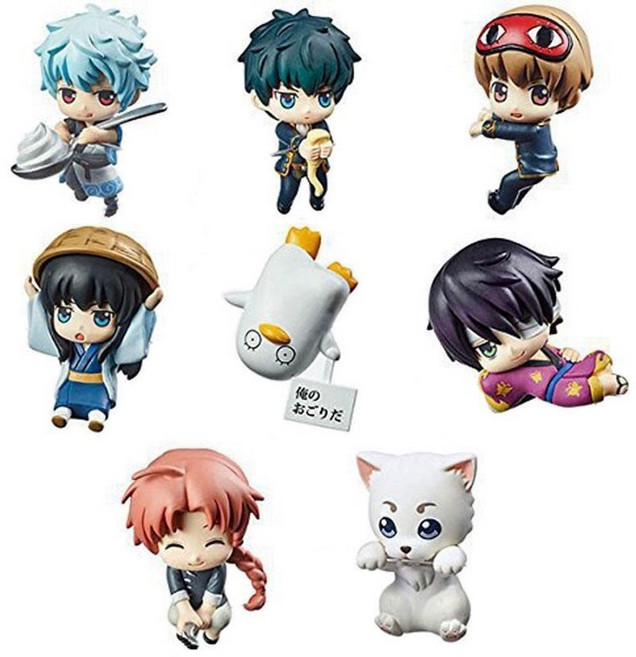 8종풀세트 은혼 오차토모 비공식 오챠토모 카츠라 즈라 엘리자베스 타카스 피규어 컵 위의 피규어 요로즈야 카구라 오키타 소고, 1세트8개, 1개