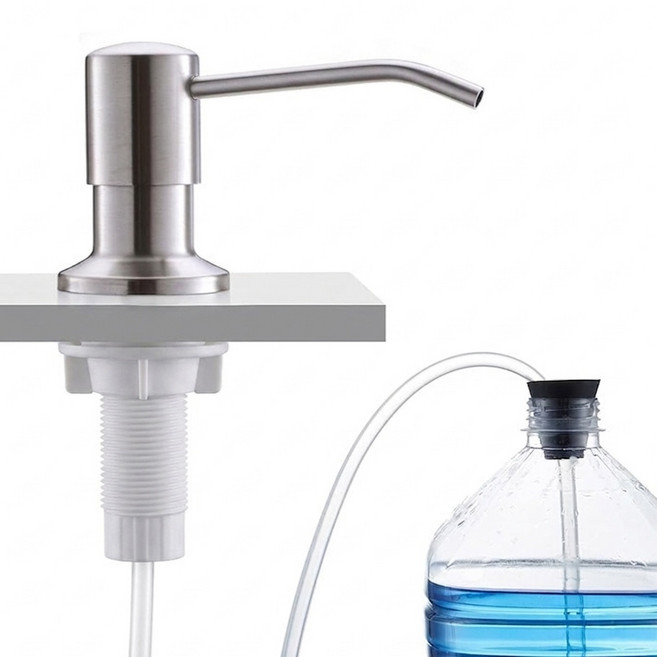 나르엔 리필 필요없는 싱크대 세제 디스펜서 대용량 호스 연결 주방 펌프형 세제통, 1개