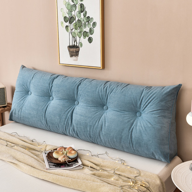 유판 고급스러운 폭신한 원단 롱 삼각 쿠션, A 파란색