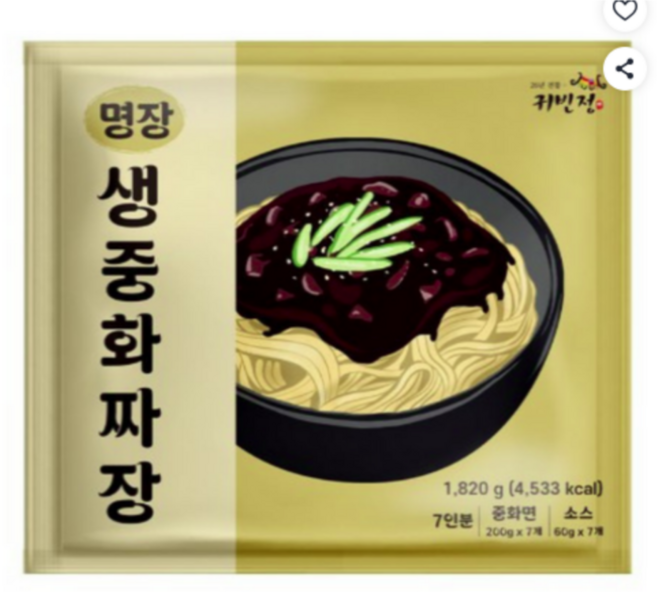 [7인분] 10초 볶으면 끝! 명장 중화짜장면, 1.82kg, 1개