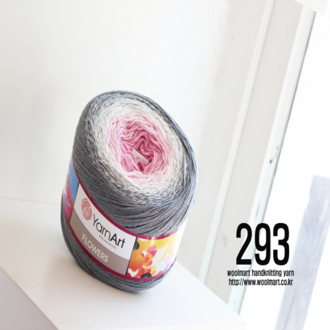 울마트 플라워 복합나염 뜨개실 털실, 293, 1개
