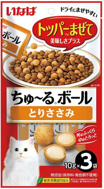 이나바 챠오 츄르볼 3P 토퍼 사료토핑 고양이간식, 1개, 30g, 닭가슴살