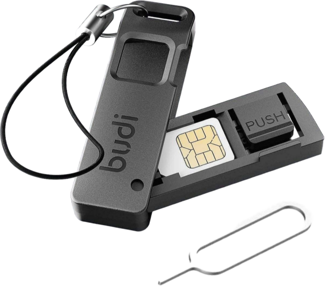 넥토 휴대폰 심카드 보관함 겸 핀케이스 유심 제거핀 포함, 1개, 블랙