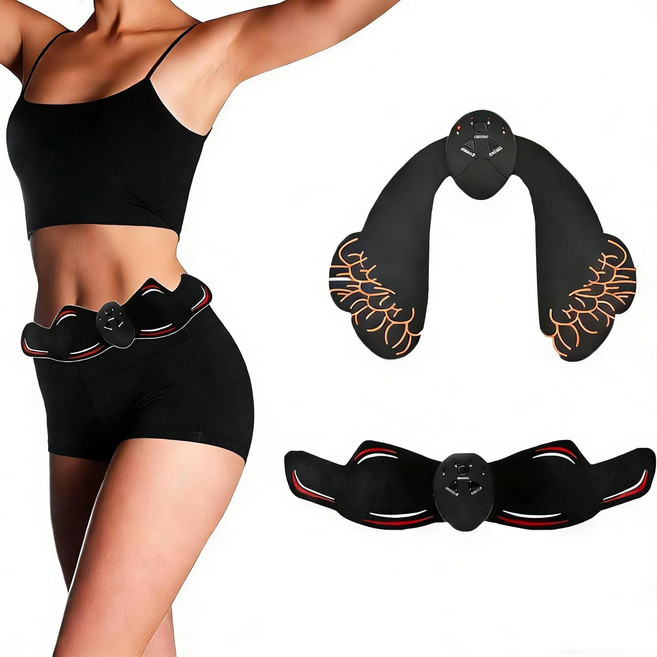 다기능 EMS 셰이핑 기기 복부 엉덩이 근육 자극 지방 감소 마사지기 남녀공용 바디케어, 검정, EMS tf