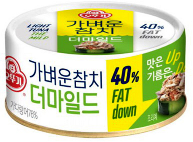 오뚜기 가벼운참치 더마일드, 200g, 36개