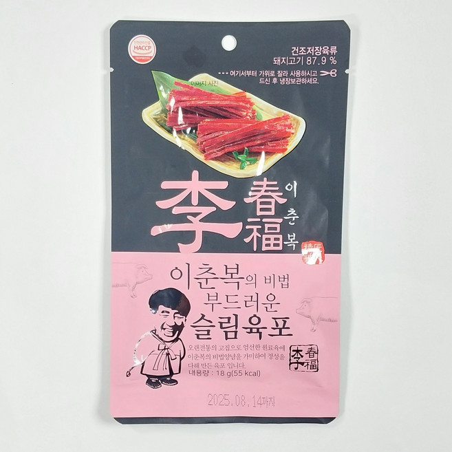 이춘복 슬림육포 18g 이춘복의 비법 부드러운 슬림 맥주안주 간식 코주부육포 (무료배송), 40개