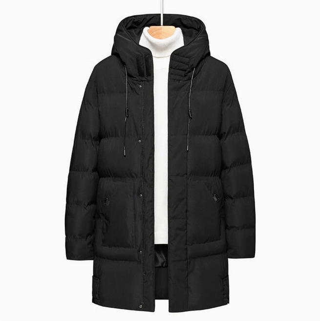 Connect LINK 남성용 빅사이즈 겨울 두툼한 방한 보온성 후드 하프패딩