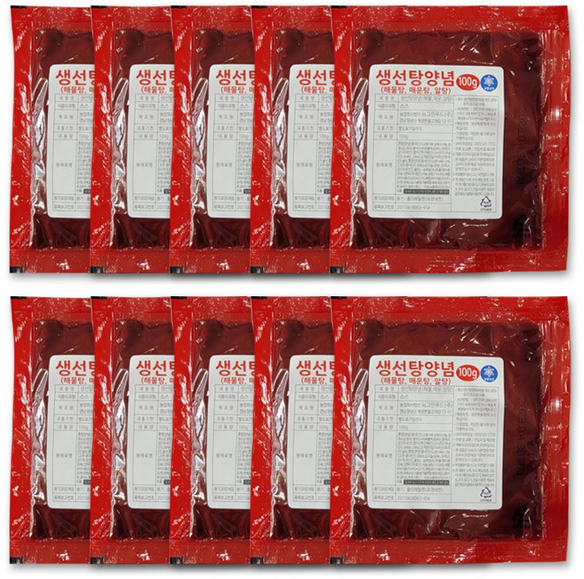 청정한상 매운탕 해물탕 소스 양념 1kg (100g x 10개), 매운탕소스 100g x10개, 10개, 100g