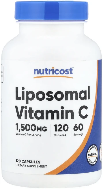 몸관리하세요 겨울입니다 Nutricost 리포소말 비타민C 캡슐 120정(캡슐 1정당 750mg) 특별관리진행, Nutricost리포소말비타민C캡슐120정캡슐1정당75, 1개, 120정 - 쿠팡