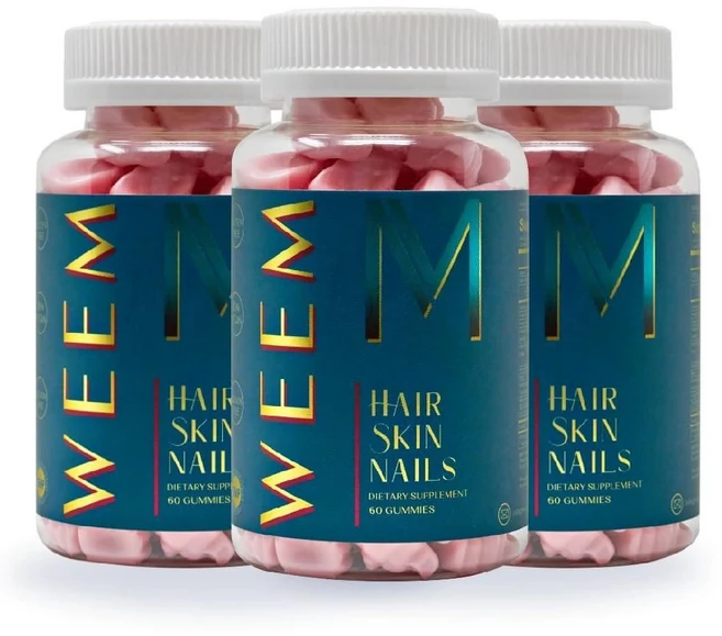 윔 M 헤어 스킨 네일 WEEM Hair Skin Nails Gummies 구미60정 3팩, 60정 - 쿠팡
