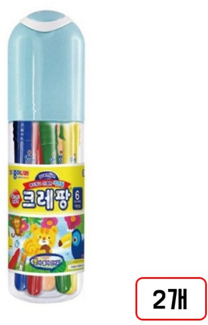 종이나라)크레팡 색연필, 2개, 6색