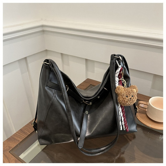 여성 토트백 허리띠 열쇠고리 숄더백 가죽 핸드백 대용량 일상 가방