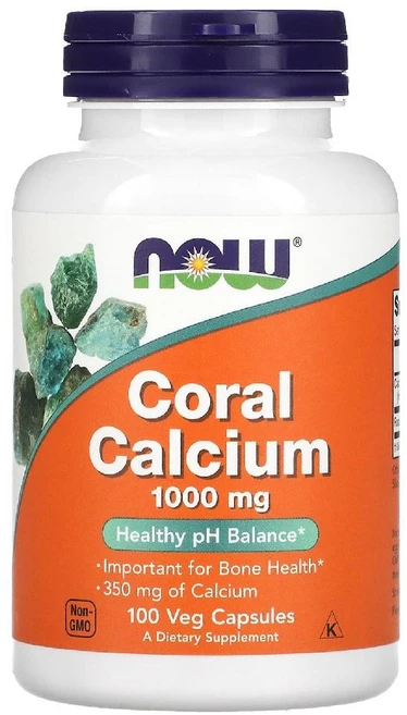 NOW Food 산호 칼슘 1000 mg 100정 식물성캡슐, 1개 - 쿠팡