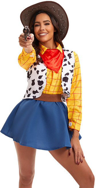 핫스윗 카우걸 코스프레 할로윈 코스튬 의상 상하의 풀세트