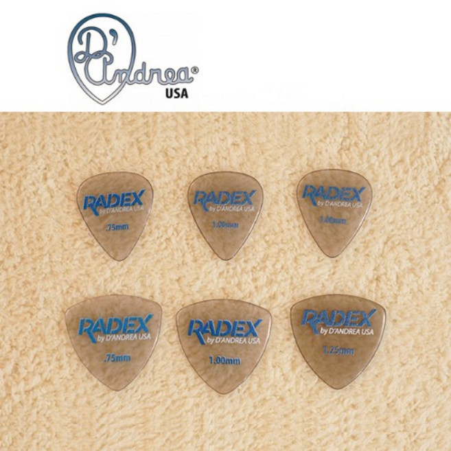 디안드레아 라덱스 기타 피크 DAndrea RADEX 통기타 일렉기타용, 1.00mm, 1개