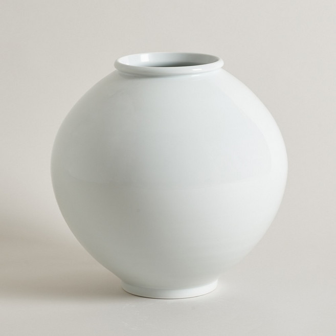 2위 - 박수재 작가 도담 달항아리 특4호 화병 36cm 오브제 도자기 백자, 무광화이트