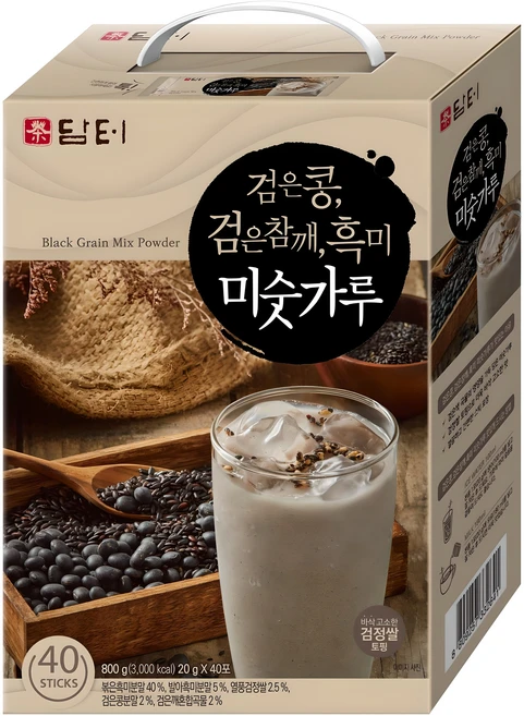 담터 검은콩 검은참깨 흑미 미숫가루, 20g, 40개 - 쿠팡
