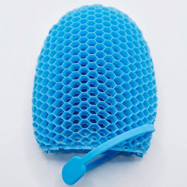 TPU 벌집 때밀이 장갑, 1개, 1개입, 파란색 벌집 세안장갑