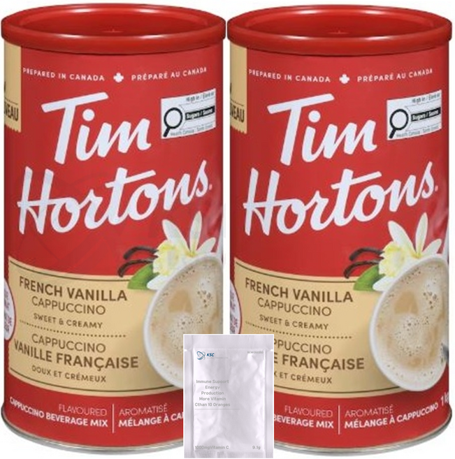 캐나다 팀홀튼 프렌치 바닐라 카푸치노 1kg+캐나다 비타민 1개 번들상품, 2개, 1개입, 1kg
