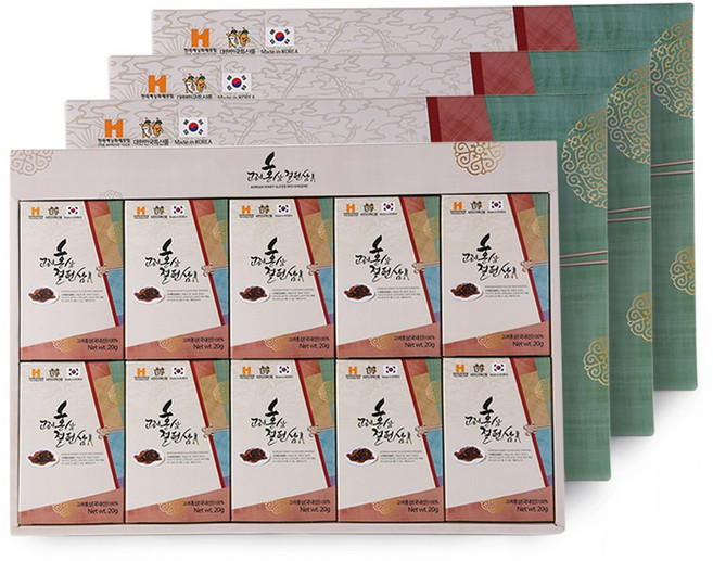 금산에서 내몸에 좋은 홍삼으로 만든 홍삼간식 고려홍삼절편 4상자, 800g, 1개