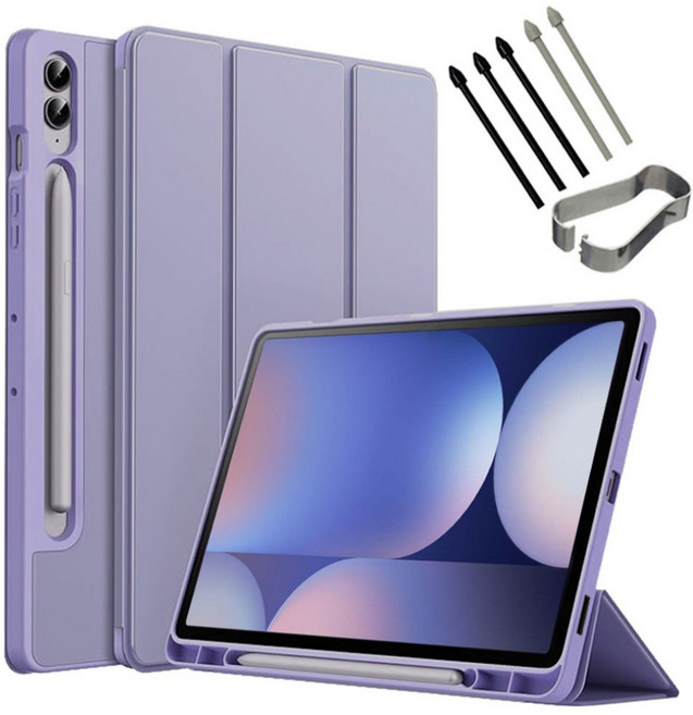 갤럭시탭S10 플러스 울트라 호환 북커버 케이스 S펜슬 수납 S10+ Ultra 삼성 케이스나라, 다크 퍼플, 1개