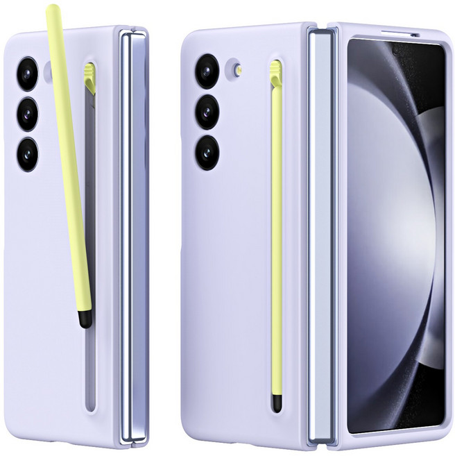 YINUO 갤럭시 Z 폴드3 4 5 6 슬림 케이스 커버 with S펜+액정보호 필림 일체형 휴대폰 케이스