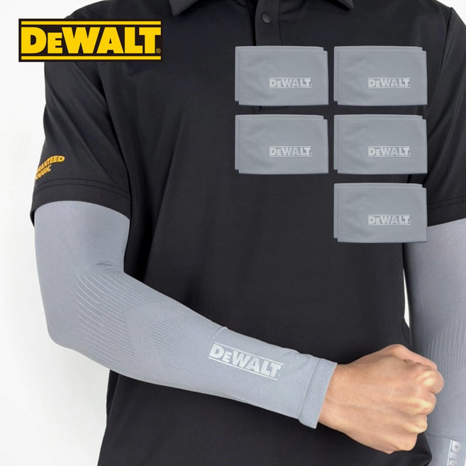 디월트 무봉제 자외선차단 쿨토시, 5개, 그레이