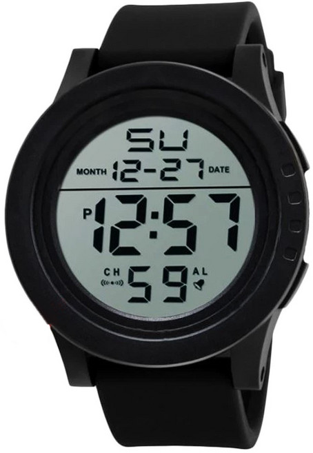 HONHX 運動電子錶 LED夜光顯示 防潑水矽膠手錶