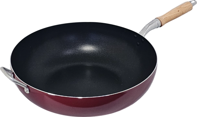 경량 6중코팅 업소용 식당용 가벼운 궁중팬 웍 튀김팬, 4개, 38cm