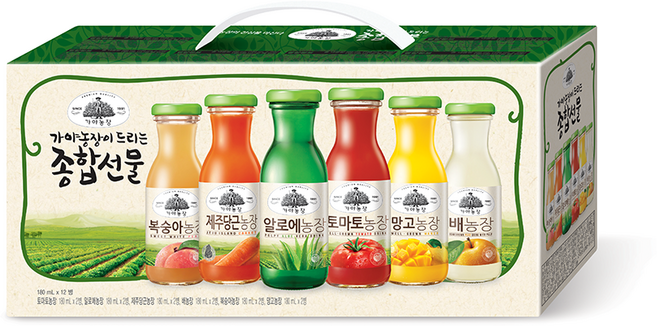 가야농장 6종 종합선물세트180ml 12병, 1박스