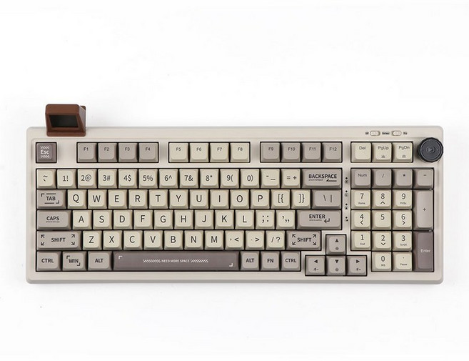 에포메이커 RT100 95% 레트로 기계식키보드 미니 디스플레이 가스켓 마운트 유무선 블루투스, 화이트, Epo Flamingo Switch