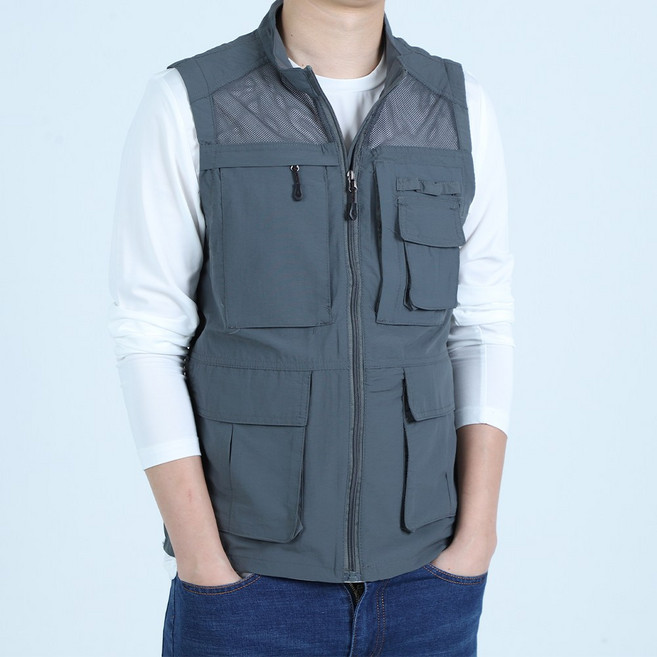 봄 여름 망사작업조끼 작업복 현장 포켓 배달 쪼끼 단체 쿨 주머니 많은 빅사이즈