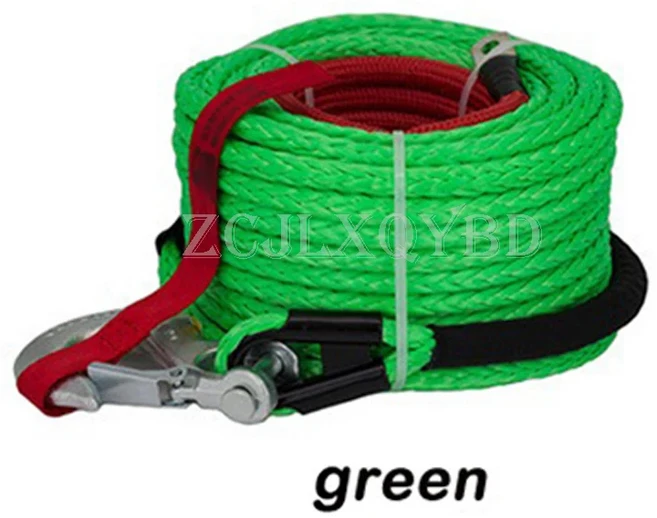 9/10mmx30m 윈치 로프 스트링 라인 케이블(칼집 포함) 회색 합성 ATV 오프로드용 세차 유지 보수, 02 녹색, 01 10mmx30m, 1