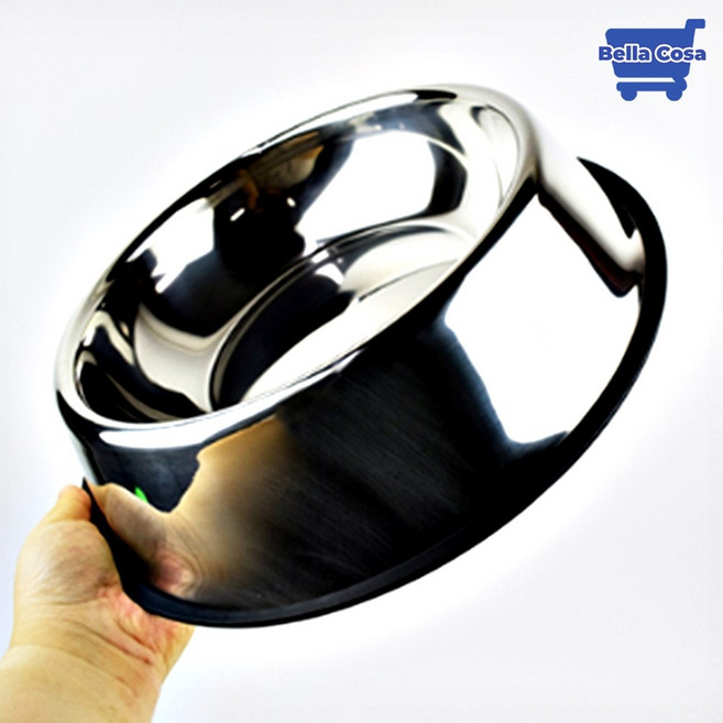 대형견 밥그릇 스텐 진돗개 물그릇 가벼운 사료 식기 논슬립, 1개