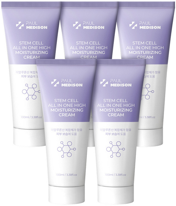 폴메디슨 줄기세포 올인원 모이스처 고보습 크림, 100ml, 5개