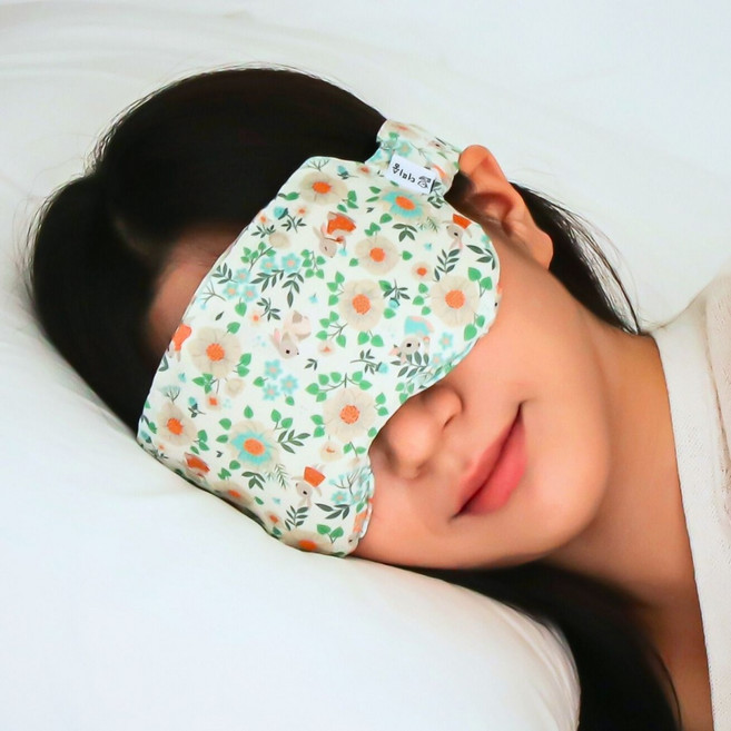 더따숨 온열 안대 눈 찜질팩 곡물 팥 온열안대 눈찜질팩, 1개, 클리식 화이트 소프트 소형