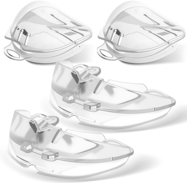 FIVING 마우스피스 복싱마우스피스 태권도 스파링 치아보호 충격흡수 격투기 MMA 농구 스포츠마우스피스, 2개, 투명