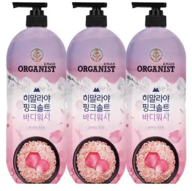 오가니스트 히말라야 핑크솔트 바디워시 로즈향 900g x 3개, 1개