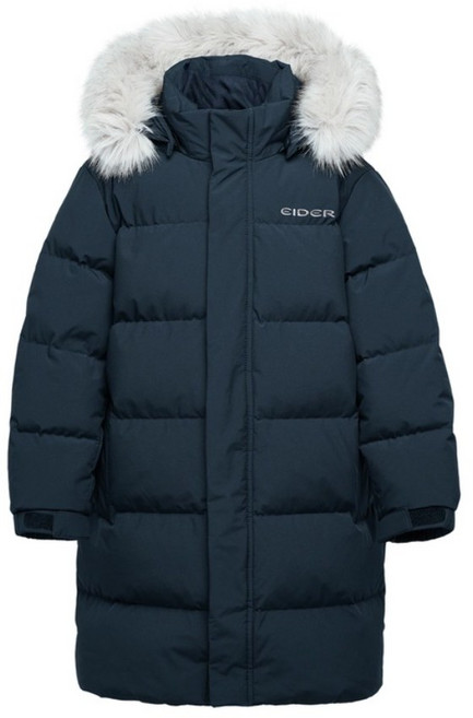 아이더 EIDER 키즈 롱 다운 자켓 아동 주니어 초등학생 탈부착 후드 덕다운 롱 패딩 점퍼