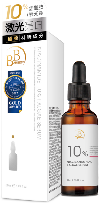 BB Amino 10%煙醯胺+發光藻嫩白精華50ml, 50ml, 1瓶