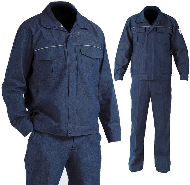 여름 용접 작업복 IT-005 얇은 청지해지 상의 하의 세트