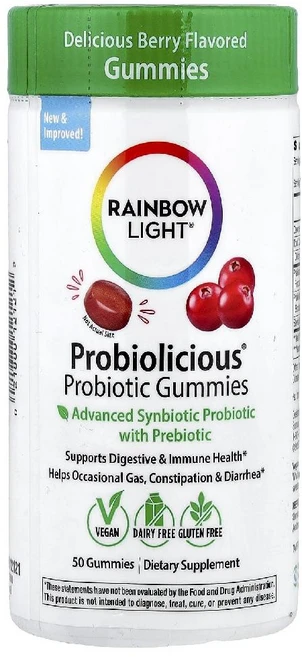 레인보우라이트 Probiolicious Probiotic 프로바이오틱 베리 구미젤리 50개, 1개 - 쿠팡