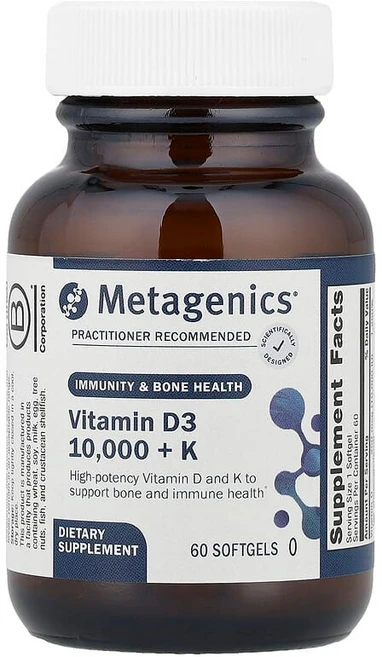Metagenics 비타민D3 10 000 + K 소프트젤 60정 Metagenics (메타제닉스), Metagenics, 비타민D3 10,000 + K,, 1개 - 쿠팡