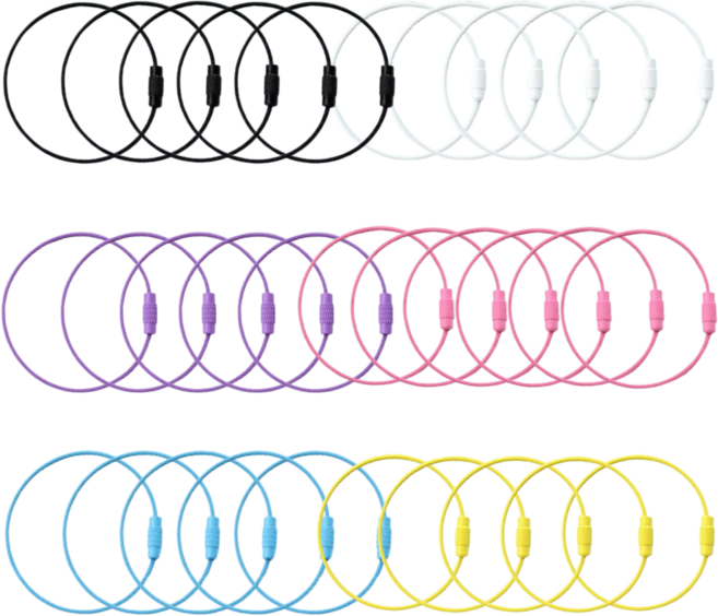 리너지 키링 열쇠고리 부자재 와이어링, 혼합, 30개