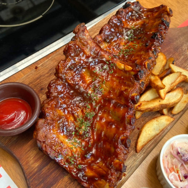 정통 바베큐 폭립 500g 에프용 슬로우스모킹 사과나무 훈연, 1개