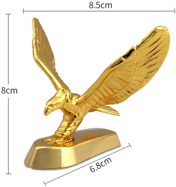 독수리 엠블럼 금장 은장 본넷 후드 장식 오토바이 자동차 메탈 튜닝 앰블럼 스토비투, 골드, 골드