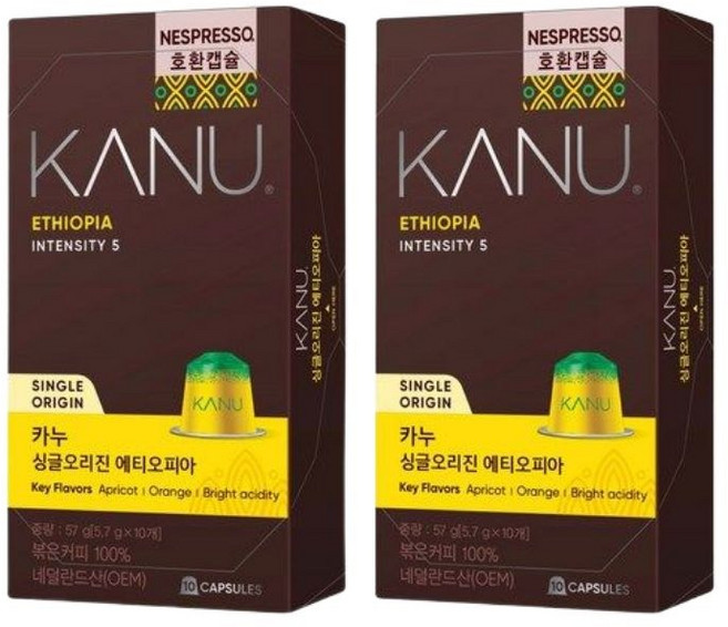 카누 싱글오리진 에티오피아 네스프레소 호환 캡슐커피, 5.7g, 10개입, 6개